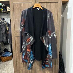 Adore Large Long Cardigan Art to wear Painted Open Front Long Sleeve